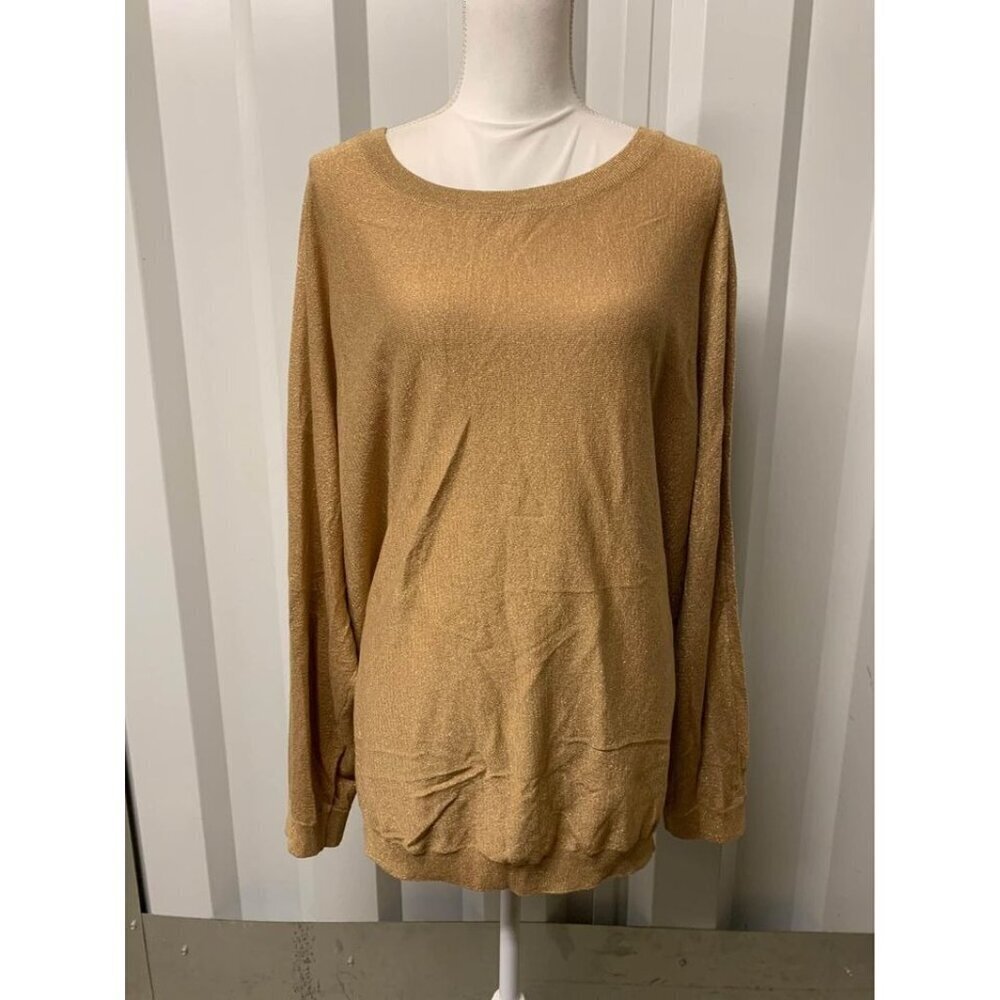 INC International Concepts Sparkling Gold Business Casual Sweater Women’s 3X